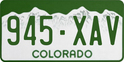CO license plate 945XAV