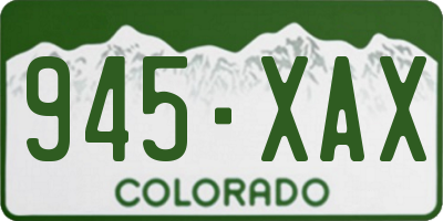 CO license plate 945XAX