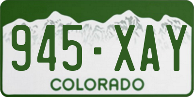 CO license plate 945XAY