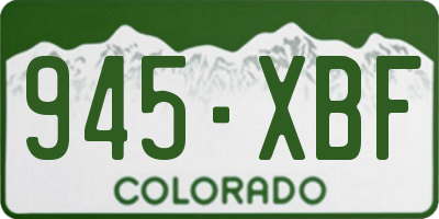 CO license plate 945XBF