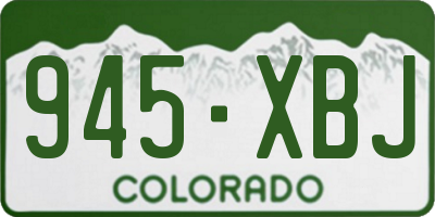 CO license plate 945XBJ