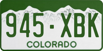 CO license plate 945XBK