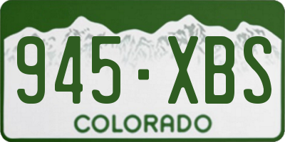 CO license plate 945XBS