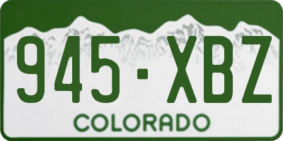 CO license plate 945XBZ
