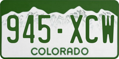 CO license plate 945XCW