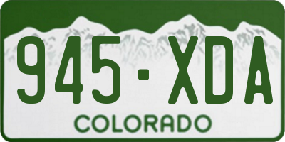 CO license plate 945XDA