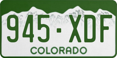 CO license plate 945XDF