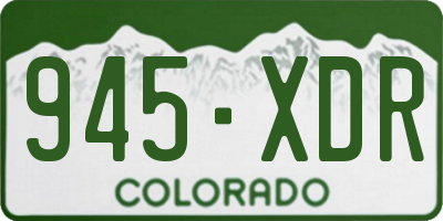 CO license plate 945XDR