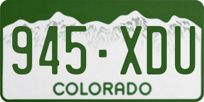 CO license plate 945XDU
