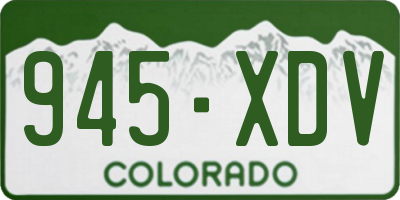 CO license plate 945XDV