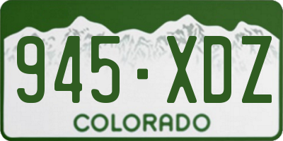 CO license plate 945XDZ