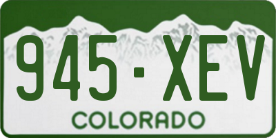 CO license plate 945XEV