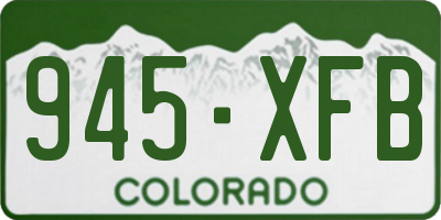 CO license plate 945XFB