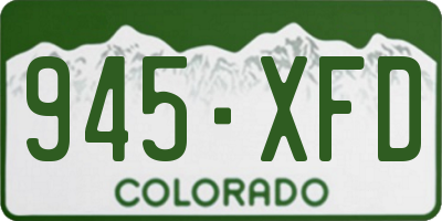 CO license plate 945XFD
