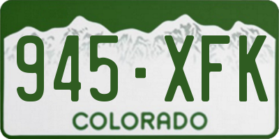 CO license plate 945XFK