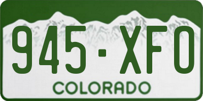 CO license plate 945XFO