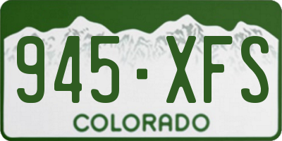 CO license plate 945XFS