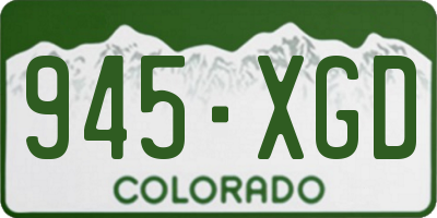 CO license plate 945XGD