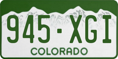CO license plate 945XGI
