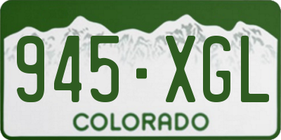 CO license plate 945XGL