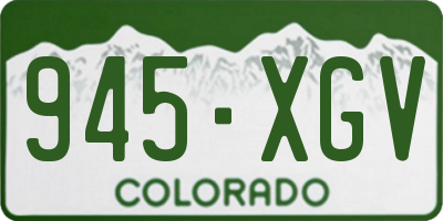 CO license plate 945XGV