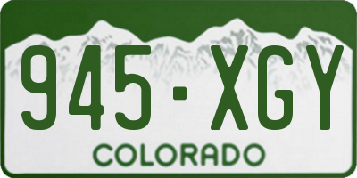 CO license plate 945XGY
