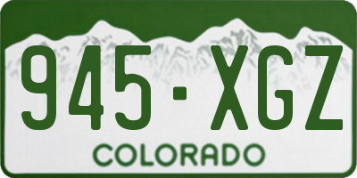 CO license plate 945XGZ