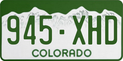 CO license plate 945XHD