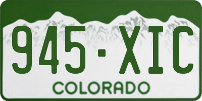CO license plate 945XIC
