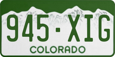 CO license plate 945XIG