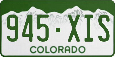 CO license plate 945XIS