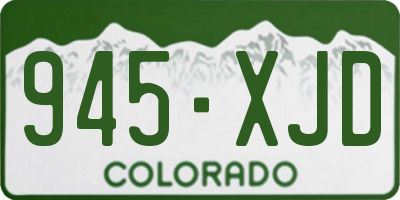 CO license plate 945XJD