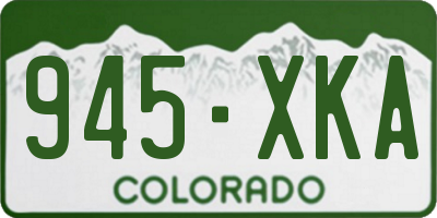 CO license plate 945XKA