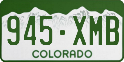 CO license plate 945XMB