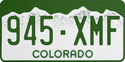 CO license plate 945XMF