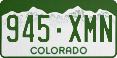 CO license plate 945XMN