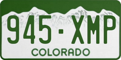 CO license plate 945XMP