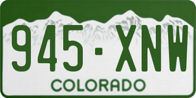 CO license plate 945XNW