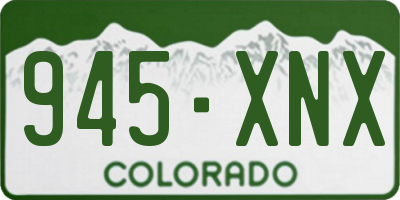 CO license plate 945XNX
