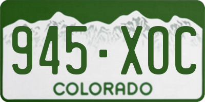 CO license plate 945XOC