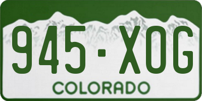 CO license plate 945XOG