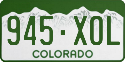 CO license plate 945XOL
