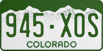 CO license plate 945XOS