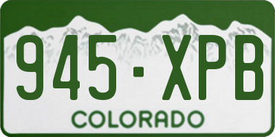 CO license plate 945XPB