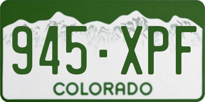 CO license plate 945XPF
