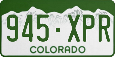 CO license plate 945XPR