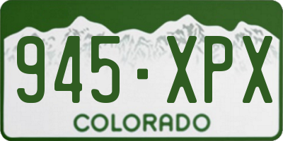 CO license plate 945XPX