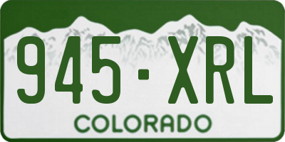 CO license plate 945XRL