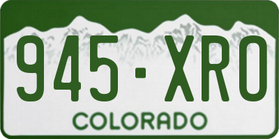 CO license plate 945XRO