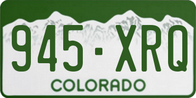 CO license plate 945XRQ